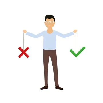 Person having choices. Decision. Vector. Stock Illustration