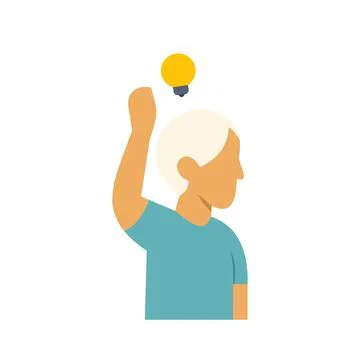 Person having creative idea with light bulb illustration イラスト素材