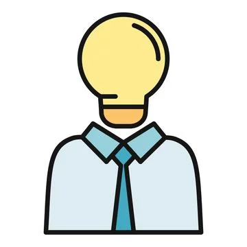 Person having creative idea light bulb head concept Stock-Illustration