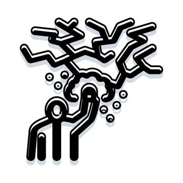 Person having an idea with exploding thoughts イラスト素材
