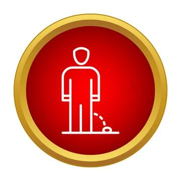 Person having urination problem in red circle icon Ilustración de archivo