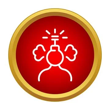 Person head exploding with stress and anger icon Stock Illustration