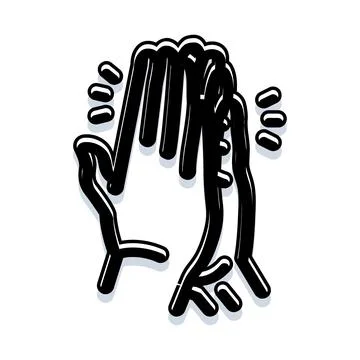 Person with headbanging dreadlocks feeling music energy Stock Illustration