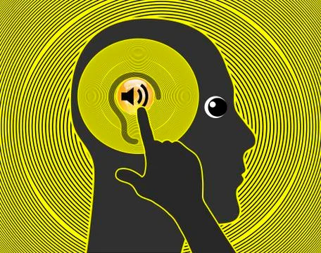 Person with hearing aid Stock-Illustration
