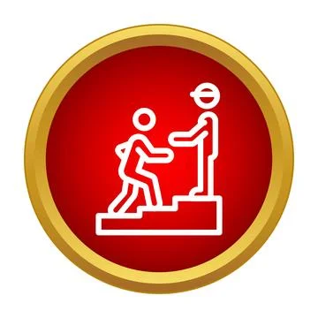Person helping another climb steps symbolizing mentorship Stock Illustration