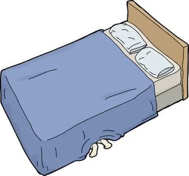Person hiding under bed Illustrazione stock