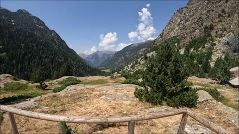 Person hiking in the pyrenees Stock Footage 303094798