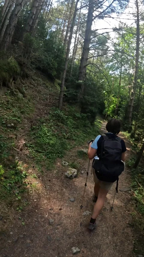 Person hiking in the pyrenees Stock Footage 303094822