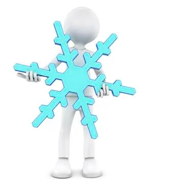 Person hold snowflake Stock Illustration