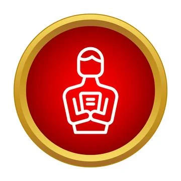 Person holding book representing learning and education icon Illustrazione stock