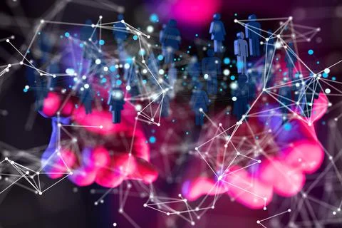 Person holding a communications network Stock Illustration