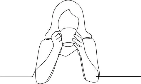 Person holding a cup Vector Stock Illustration