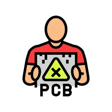 Person holding device marked pcb color icon vector illustration Stock Illustration