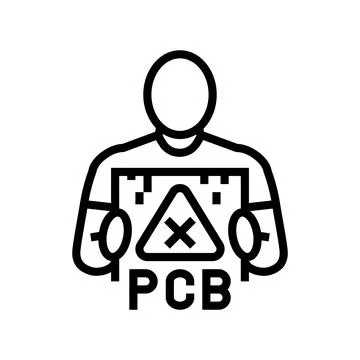 Person holding device marked pcb line icon vector illustration Stock Illustration