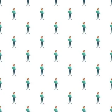 Person holding device seamless pattern background Illustrazione stock