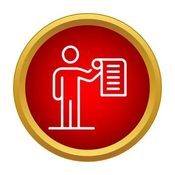 Person holding document giving speech presentation icon イラスト素材