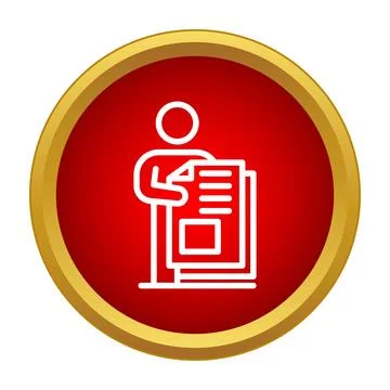 Person holding document reading information news report icon Stock Illustration