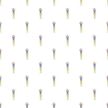 Person holding head seamless pattern showing stress and anxiety Stock Illustration