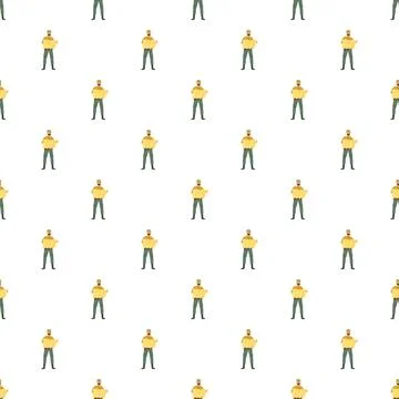Person holding map seamless pattern exploring direction Stock Illustration