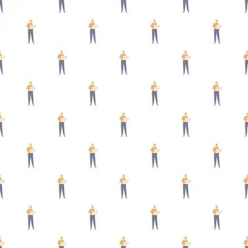 Person holding map seamless repeating decorative pattern Stock Illustration