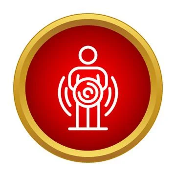 Person holding motion sensor detecting vibration icon Stock Illustration