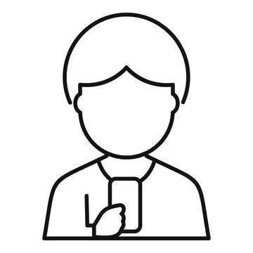 Person holding phone, using device concept Illustrazione stock