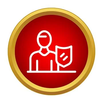 Person holding shield symbol representing security and protection Stock Illustration