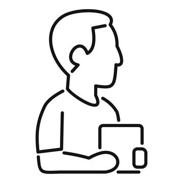 Person holding tablet browsing modern digital content Stock Illustration