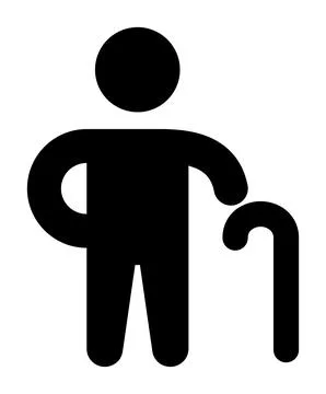 Person holding a walking cane, accessibility pictogram Stock Illustration