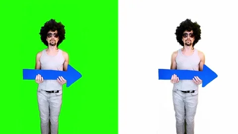 A person holds an arrow pointer to pin in a video for a subscription Video stock 296127221