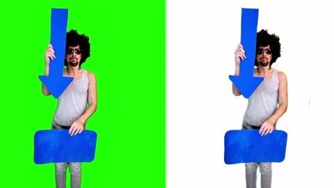 A person holds an arrow pointer to pin in a video for a subscription Video stock 296128699