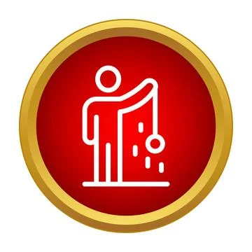 Person hypnotizing with pendulum icon in red circle Stock Illustration