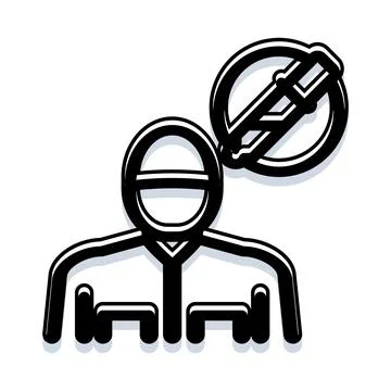 Person icon avoiding writing or editing content Stock Illustration