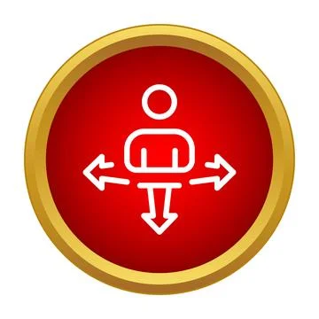 Person icon choosing multiple directions path concept Illustrazione stock