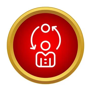 Person icon with circular arrows representing exchange Stock Illustration