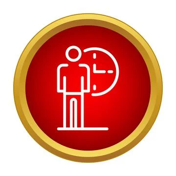 Person icon with clock managing time and productivity Illustrazione stock