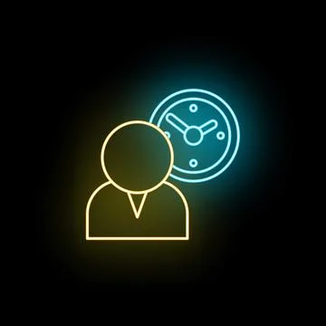 Person icon with clock managing time efficiently Stock Illustration