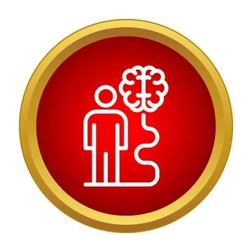 Person icon connecting with brain using puzzle piece Illustrazione stock