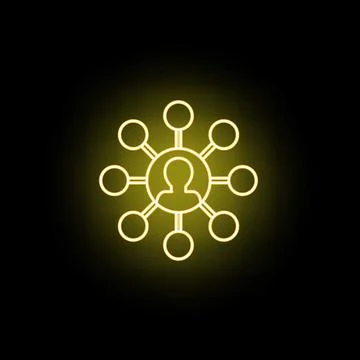 Person icon connecting global network data points Illustrazione stock