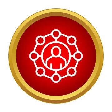 Person icon connecting with many users network Illustrazione stock