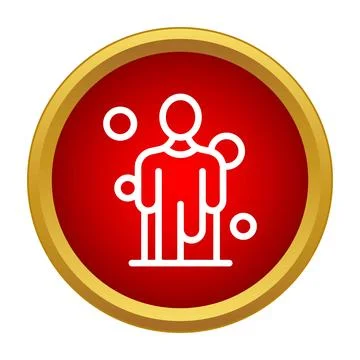 Person icon connecting with network on red circle 스톡 일러스트