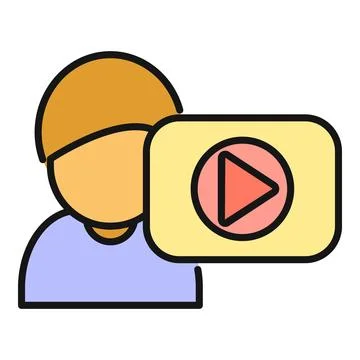 Person icon creating streaming video content イラスト素材