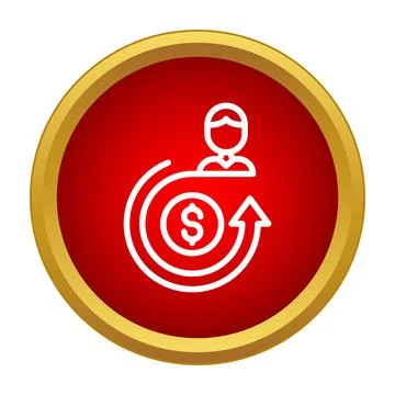 Person icon with dollar symbol return arrow イラスト素材