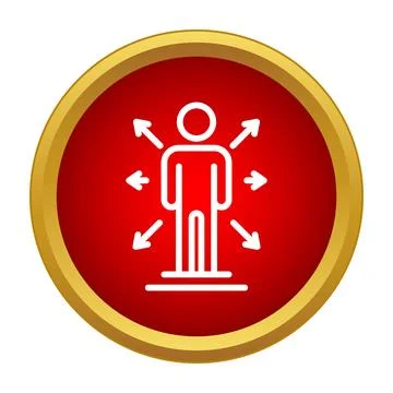 Person icon facing multiple directions, choosing a path Illustrazione stock
