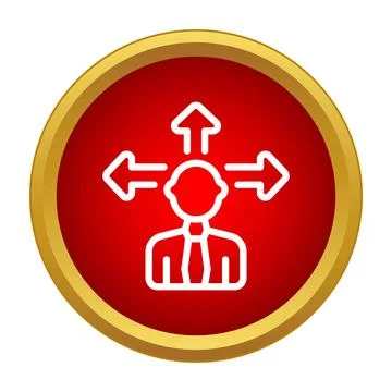 Person icon facing multiple directions making decisions Stock Illustration