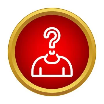 Person icon having a question mark head Stock Illustration