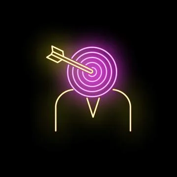 Person icon having target with arrow in head イラスト素材