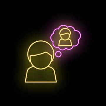Person icon having a thought bubble about another person Stock Illustration