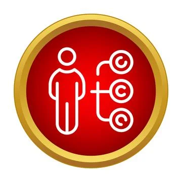 Person icon holding multiple copyright symbols 库存插图