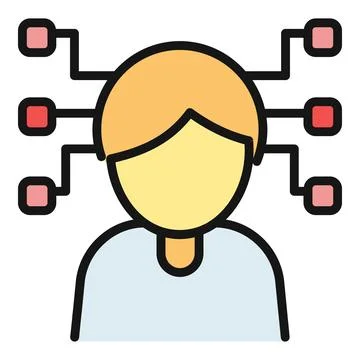 Person icon illustrating artificial intelligence and machine learning イラスト素材